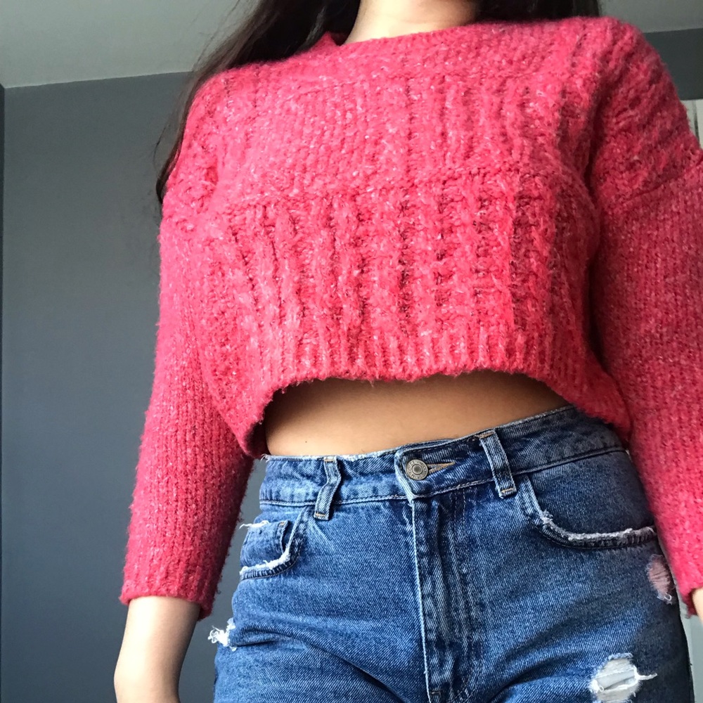 vintage chunky knit-cropped 🧶